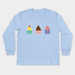 Frozen Yogurt Trio Kids Long Sleeve T-Shirt